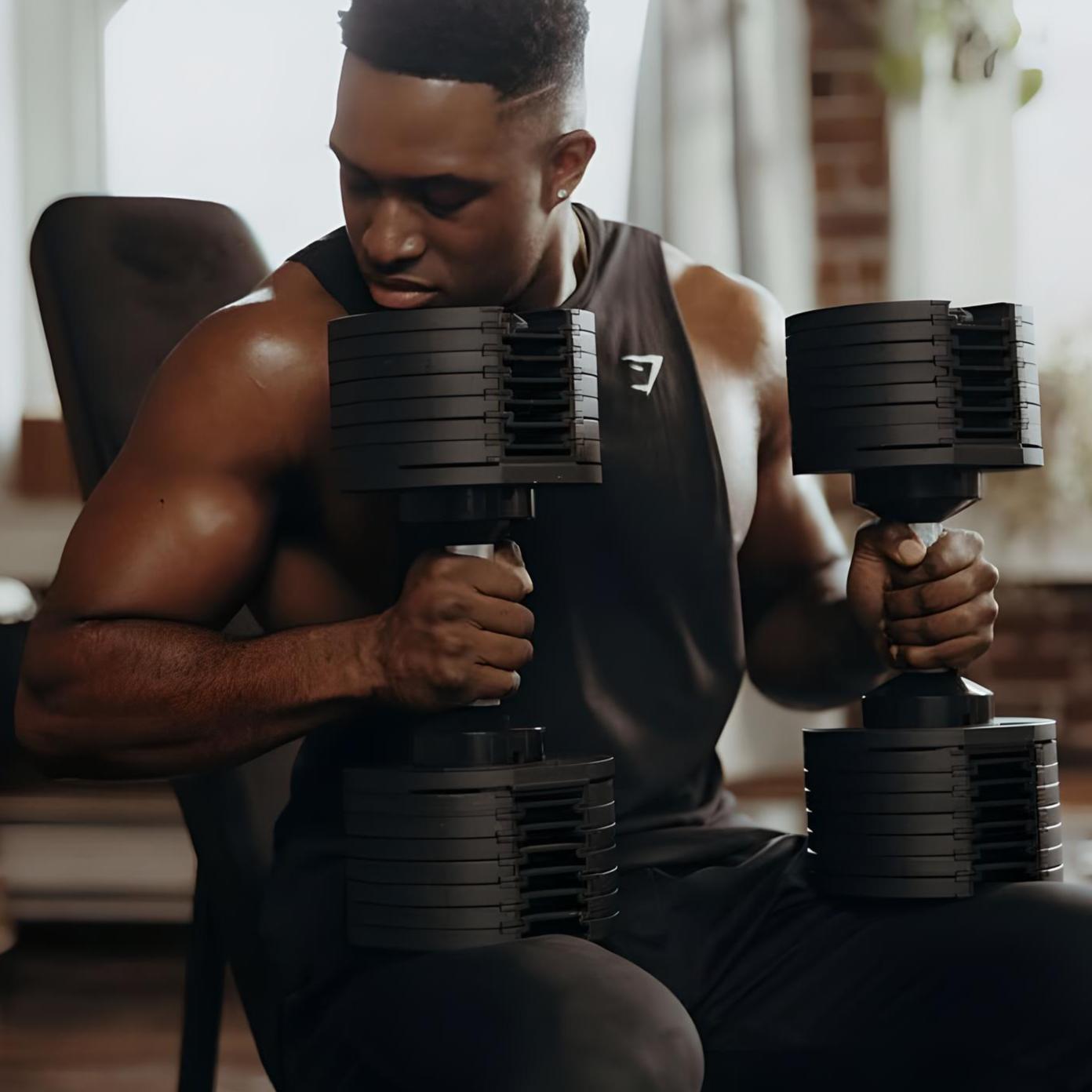 24kg Adjustable Dumbbells Pair with 2kg Increments