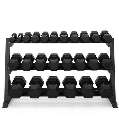 Dumbbells Full 12 Set of Hex Dumbbells & Rack 1.4m