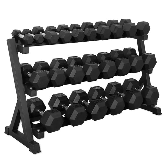 Dumbbells Full 12 Set of Hex Dumbbells & Rack 1.4m
